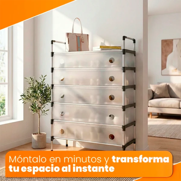 SmartOrganizer | Zapatero de 5 Estantes en Acero Inoxidable Antióxido