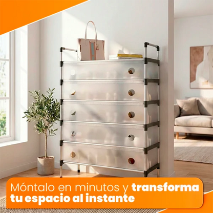 SmartOrganizer | Zapatero de 5 Estantes en Acero Inoxidable Antióxido