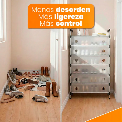 SmartOrganizer | Zapatero de 5 Estantes en Acero Inoxidable Antióxido